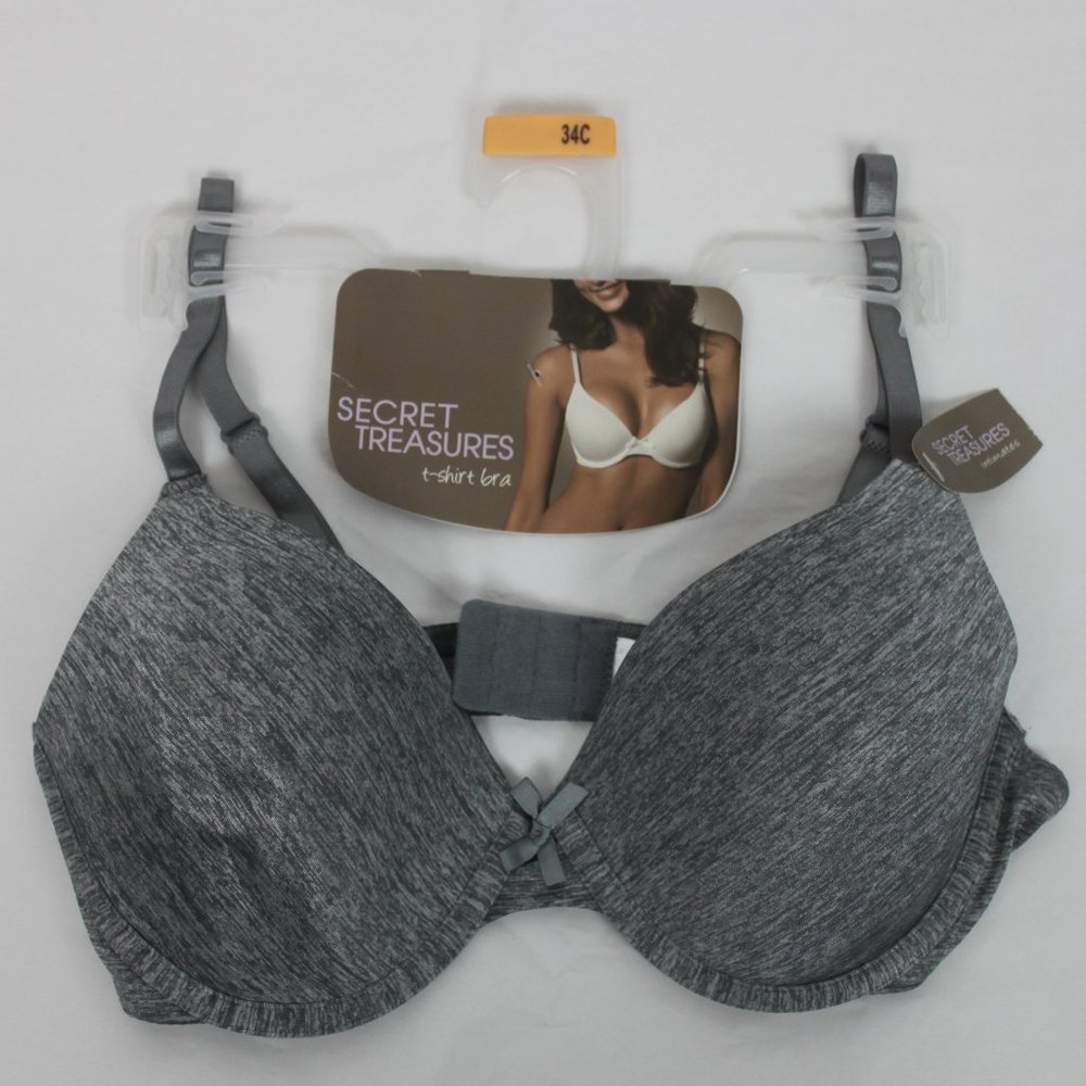 Secret Treasures T-Shirt Bra 34C Heather Gray